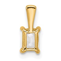 14K Yellow Gold 0.50 Carat Lab Grown Diamond VS SI+ G+ Emerald Complete Four Prong Pendant view 3