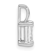 14K White Gold 0.75 Carat Certified Lab Grown Diamond VS+ F+ Emerald Complete Four Prong Pendant view 2