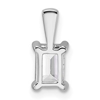14K White Gold 0.75 Carat Certified Lab Grown Diamond VS+ F+ Emerald Complete Four Prong Pendant view 3