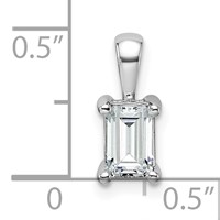 14K White Gold 0.75 Carat Certified Lab Grown Diamond VS+ F+ Emerald Complete Four Prong Pendant view 5
