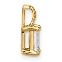 14K Yellow Gold 0.75 Carat Lab Grown Diamond VS+ F+ Emerald Complete Four Prong Pendant view 2