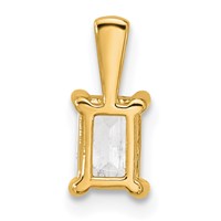 14K Yellow Gold 0.75 Carat Lab Grown Diamond VS+ F+ Emerald Complete Four Prong Pendant view 3