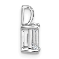 14K White Gold 1 Carat Lab Grown Diamond VS SI+ G+ Emerald Complete Four Prong Pendant view 2