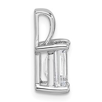 14K White Gold 1.50 Carat Certified Lab Grown Diamond VS SI+ G+ Emerald Complete Four Prong Pendant view 2