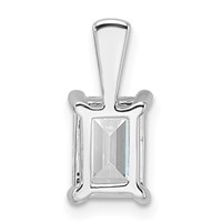 14K White Gold 1.50 Carat Certified Lab Grown Diamond VS SI+ G+ Emerald Complete Four Prong Pendant view 3
