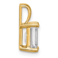 14K Yellow Gold 1.50 Carat Lab Grown Diamond VS SI+ G+ Emerald Complete Four Prong Pendant view 2