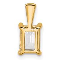 14K Yellow Gold 1.50 Carat Lab Grown Diamond VS SI+ G+ Emerald Complete Four Prong Pendant view 3