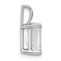 14K White Gold 2 Carat Lab Grown Diamond VS SI+ G+ Emerald Complete Four Prong Pendant view 2