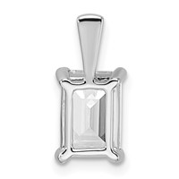 14K White Gold 2 Carat Lab Grown Diamond VS SI+ G+ Emerald Complete Four Prong Pendant view 3
