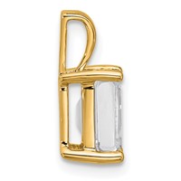 14K Yellow Gold 2 Carat Lab Grown Diamond VS SI+ G+ Emerald Complete Four Prong Pendant view 2