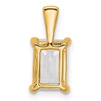 14K Yellow Gold 2 Carat Lab Grown Diamond VS SI+ G+ Emerald Complete Four Prong Pendant view 3