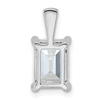 14K White Gold 2.50 Carat Lab Grown Diamond VS SI+ G+ Emerald Complete Four Prong Pendant view 3