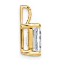 14K Yellow Gold 2.50 Carat Lab Grown Diamond VS SI+ G+ Emerald Complete Four Prong Pendant view 2