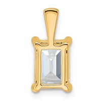 14K Yellow Gold 2.50 Carat Lab Grown Diamond VS SI+ G+ Emerald Complete Four Prong Pendant view 3