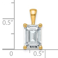 14K Yellow Gold 2.50 Carat Lab Grown Diamond VS SI+ G+ Emerald Complete Four Prong Pendant view 4