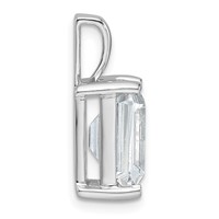 14K White Gold 4 Carat Certified Lab Grown Diamond VS SI+ G+ Emerald Complete Four Prong Pendant view 2