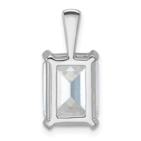 14K White Gold 4 Carat Certified Lab Grown Diamond VS SI+ G+ Emerald Complete Four Prong Pendant view 3