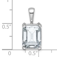 14K White Gold 4 Carat Certified Lab Grown Diamond VS SI+ G+ Emerald Complete Four Prong Pendant view 4