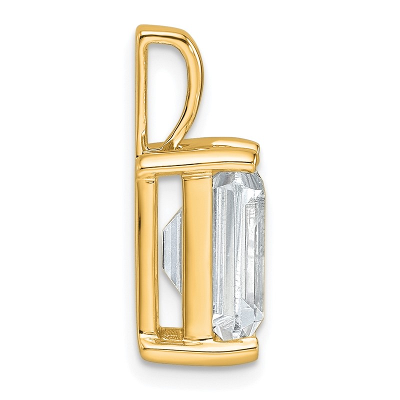 14k 4 carat Lab Grown Diamond VS/SI+ G+ Emerald Complete Four Prong Pendant