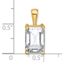 14K Yellow Gold 4 Carat Certified Lab Grown Diamond VS+ F+ Emerald Complete Four Prong Pendant view 4