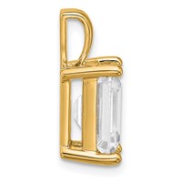 14K Yellow Gold 5 Carat Certified Lab Grown Diamond VS+ F+ Emerald Complete Four Prong Pendant view 2