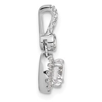 14K White Gold 1 Carat Certified Lab Grown Diamond VS SI+ G+ Round Complete Halo Pendant view 2