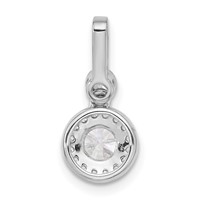 14K White Gold 1 Carat Certified Lab Grown Diamond VS SI+ G+ Round Complete Halo Pendant view 3