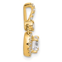 14K Yellow Gold 1 Carat Lab Grown Diamond VS+ F+ Round Complete Halo Pendant view 2