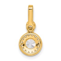 14K Yellow Gold 1 Carat Lab Grown Diamond VS+ F+ Round Complete Halo Pendant view 3