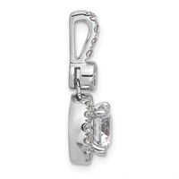 14K White Gold 2 Carat Lab Grown Diamond VS+ F+ Round Complete Halo Pendant view 2