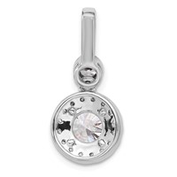 14K White Gold 2 Carat Lab Grown Diamond VS+ F+ Round Complete Halo Pendant view 3