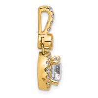 14K Yellow Gold 2 Carat Lab Grown Diamond VS+ F+ Round Complete Halo Pendant view 2