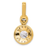 14K Yellow Gold 2 Carat Lab Grown Diamond VS+ F+ Round Complete Halo Pendant view 3