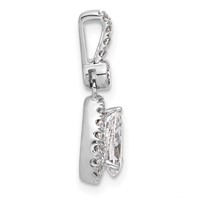 14K White Gold 1 Carat Certified Lab Grown Diamond VS SI+ G+ Pear Complete Halo Pendant view 2
