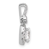 14K White Gold 1 Carat Lab Grown Diamond VS SI+ G+ Oval Complete Halo Pendant view 2