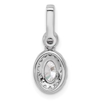 14K White Gold 1 Carat Lab Grown Diamond VS SI+ G+ Oval Complete Halo Pendant view 3