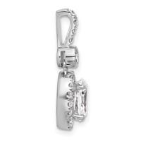 14K White Gold 2 Carat Lab Grown Diamond VS SI+ G+ Oval Complete Halo Pendant view 2