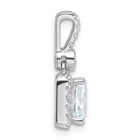 14K White Gold 1 Carat Certified Lab Grown Diamond VS SI+ G+ Radiant Complete Halo Pendant view 2