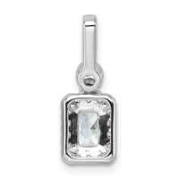 14K White Gold 1 Carat Certified Lab Grown Diamond VS SI+ G+ Radiant Complete Halo Pendant view 3
