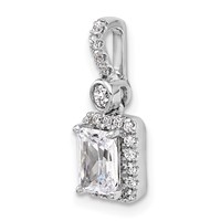 14K White Gold 1 Carat Certified Lab Grown Diamond VS SI+ G+ Radiant Complete Halo Pendant view 4