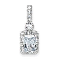 14K White Gold 1 Carat Certified Lab Grown Diamond VS SI+ G+ Radiant Complete Halo Pendant view 1