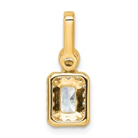 14K Yellow Gold Holds 0.75ct Radiant Center Halo Pendant Mounting view 3