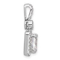 14K White Gold 2 Carat Lab Grown Diamond VS SI+ G+ Radiant Complete Halo Pendant view 2