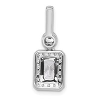 14K White Gold 2 Carat Lab Grown Diamond VS SI+ G+ Radiant Complete Halo Pendant view 3