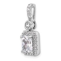 14K White Gold 2 Carat Lab Grown Diamond VS SI+ G+ Radiant Complete Halo Pendant view 4