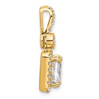 14K Yellow Gold 2 Carat Lab Grown Diamond VS SI+ G+ Radiant Complete Halo Pendant view 2
