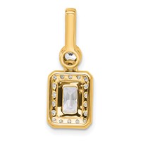 14K Yellow Gold 2 Carat Lab Grown Diamond VS SI+ G+ Radiant Complete Halo Pendant view 3
