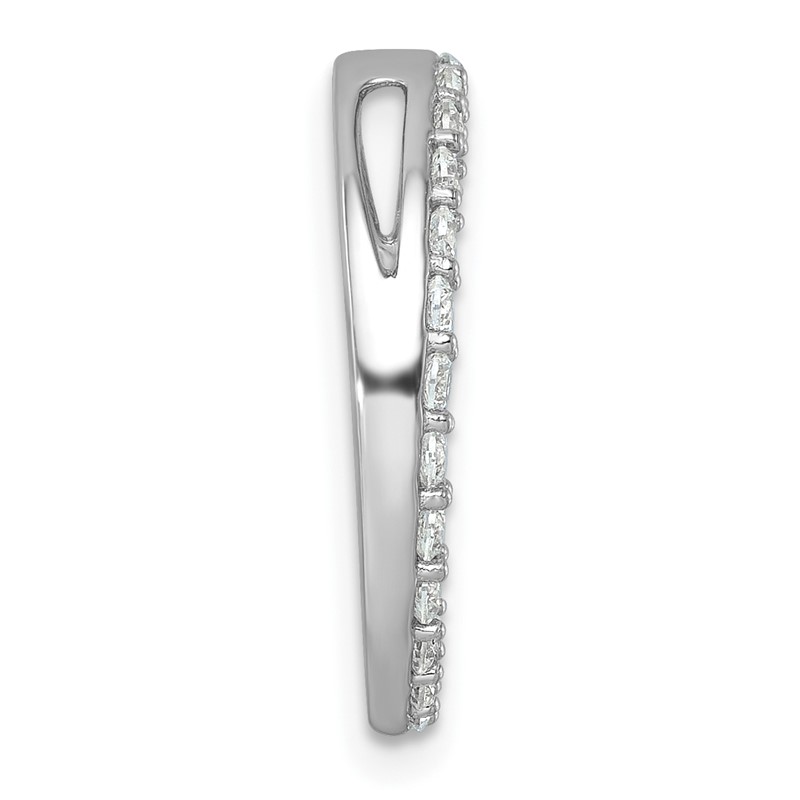 14k White Gold 1 carat Lab Grown Diamond VS+ F+ Complete Circle Chain Slide Pendant