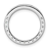14K White Gold 1 Carat Lab Grown Diamond VS SI+ G+ Complete Circle Chain Slide Pendant view 3
