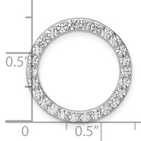 14K White Gold 1 Carat Lab Grown Diamond VS SI+ G+ Complete Circle Chain Slide Pendant view 4